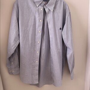Brooks Brothers Blue and White Striped Button-Down Shirt